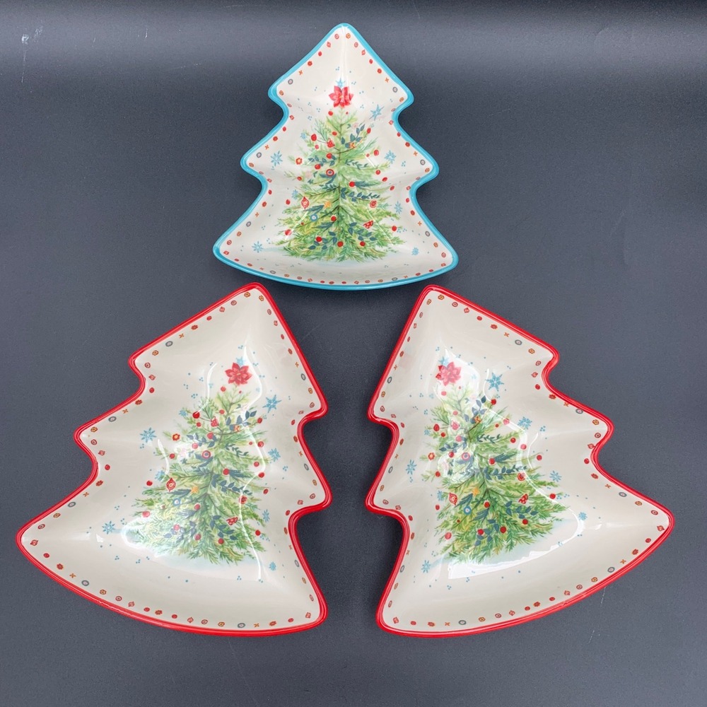 The Pioneer Woman Holiday Cheer Christmas Tree Stoneware Serving Dishes Set
